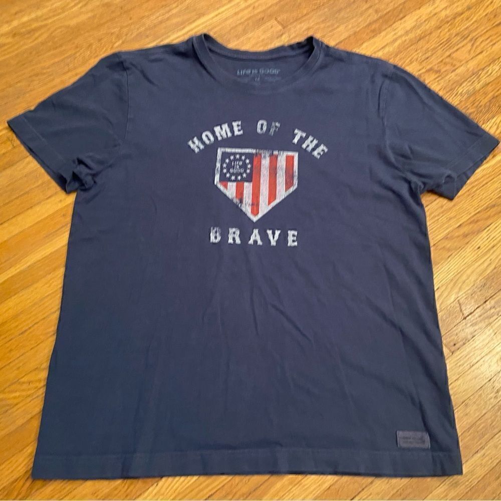 Life is Good Home of the Brave USA Crusher Tee